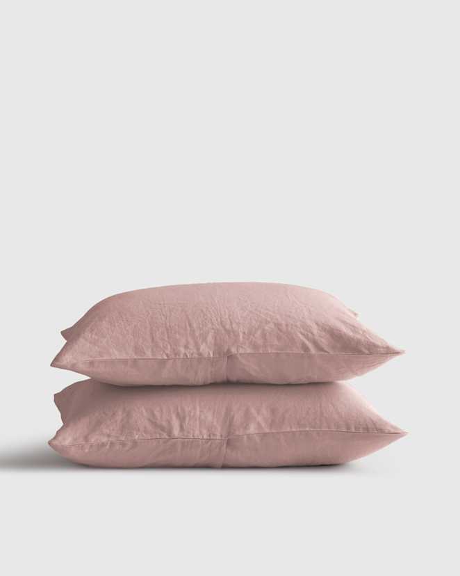 Dusty Mauve European Linen Sham Set