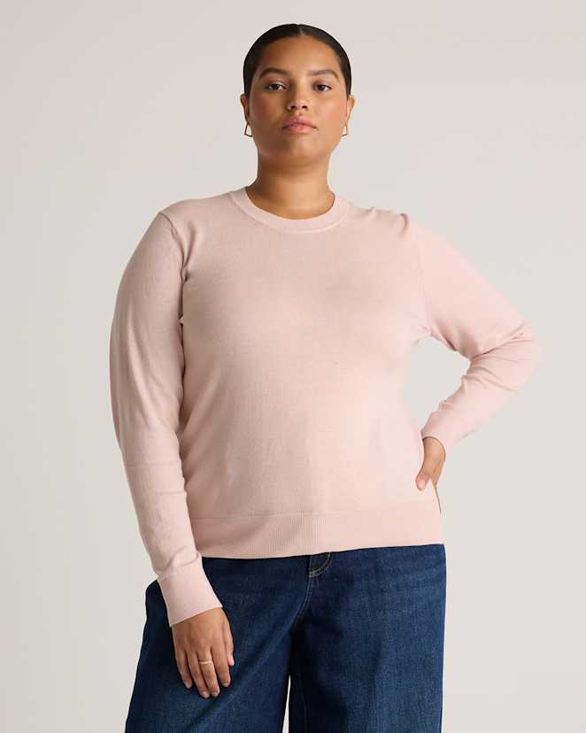 Sugar Stone Lightweight Cotton Cashmere Crew Sweater