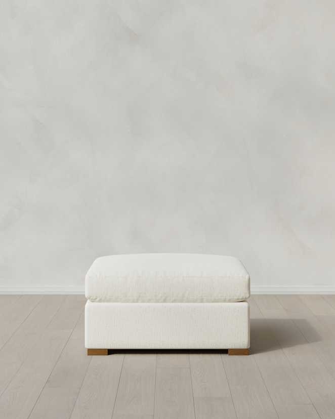 Snow Hollis Slope Arm Ottoman in Performance Chenille Linen Blend