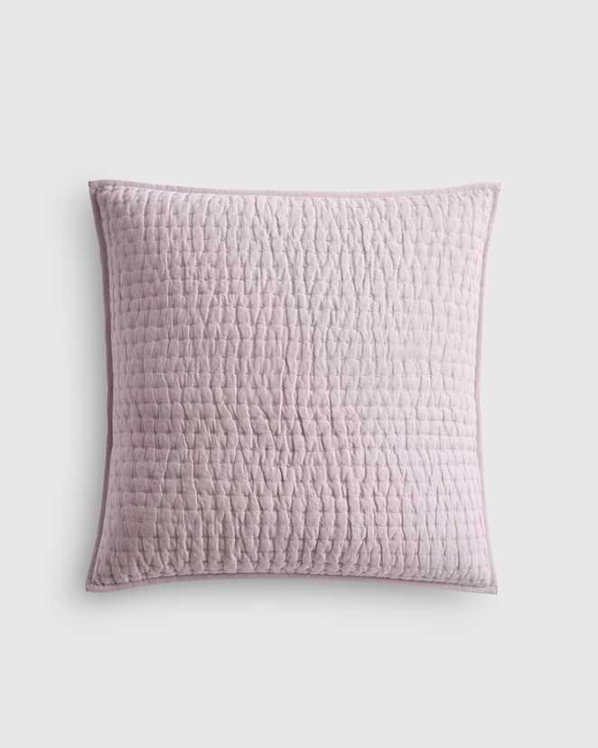 Orchid European Linen Cotton Stitch Quilted Euro Sham