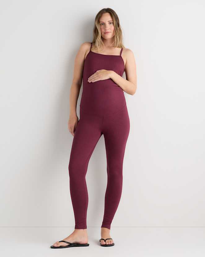 Heather Dried Fig Ultra-Soft Maternity Jumpsuit