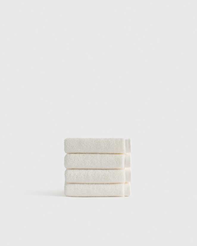 Ivory Plush Organic Turkish Cotton Washcloth (Set of 4)