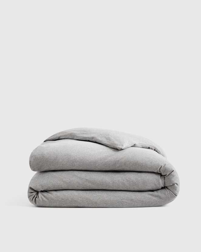 Heather Grey Organic Jersey Duvet Cover
