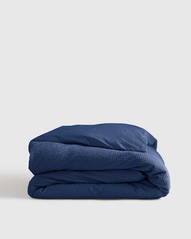 Indigo Housse de couette en nid d'abeille de luxe biologique