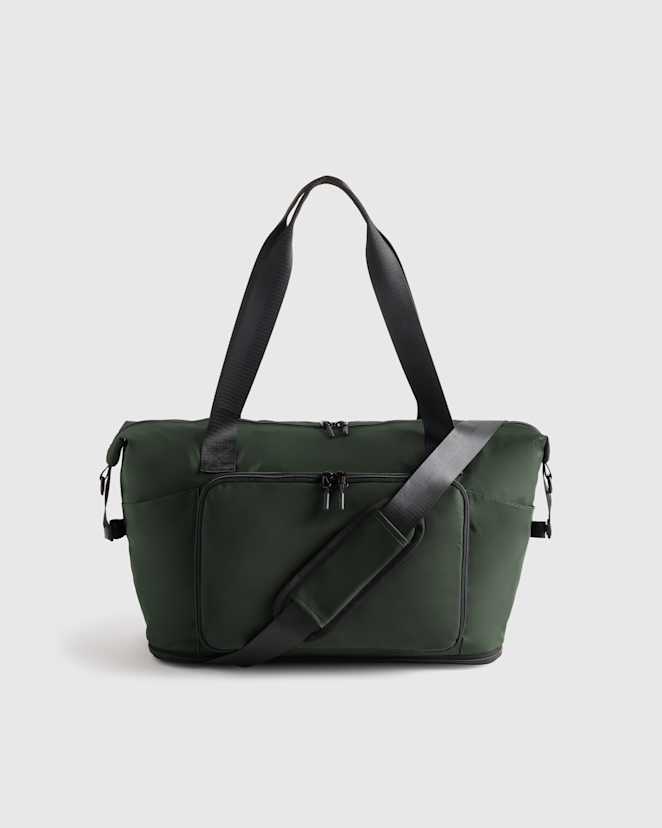 Dark Green Packable Expandable Travel Tote