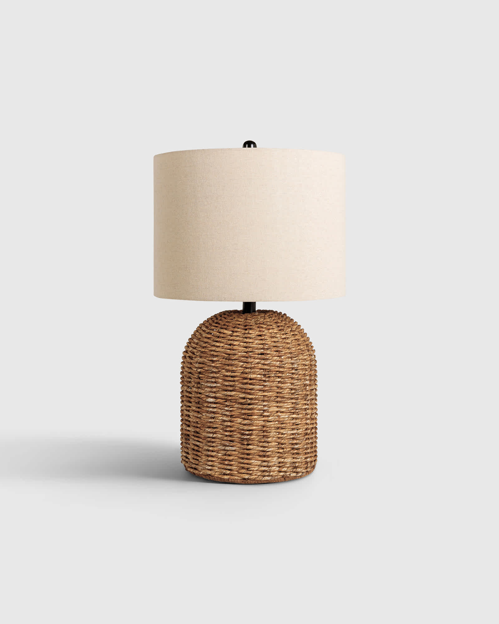 Brown Arched Rattan Table Lamp