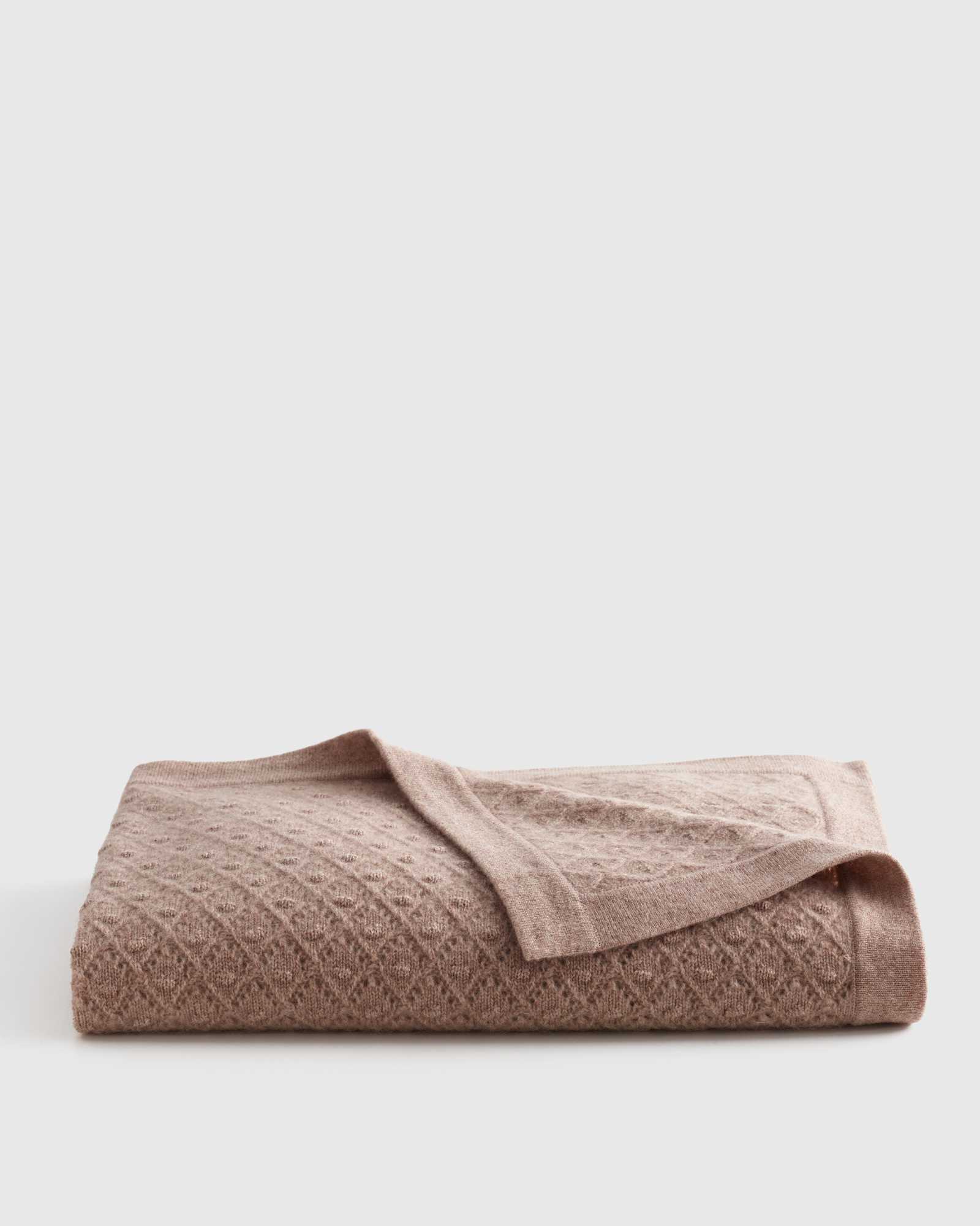 oatmeal Mongolian Cashmere Pointelle Baby Blanket