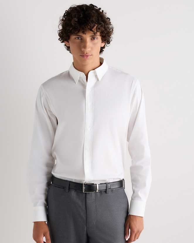 White Supima Cotton-Tencel Everyday Shirt