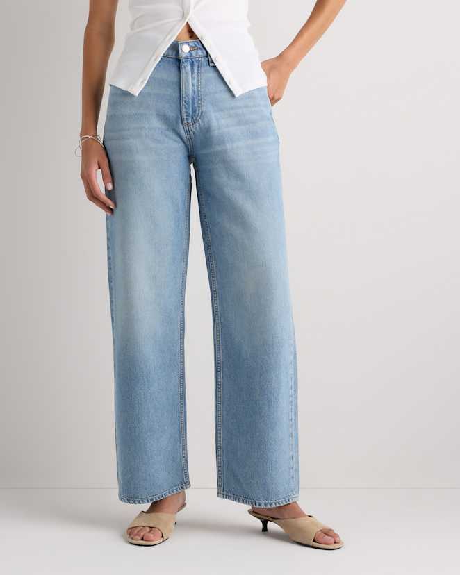 Sunwashed Blue Jean Bella à jambes larges en denim Whisper
