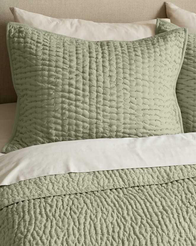 Willowleaf European Linen Cotton Stitch Sham Set