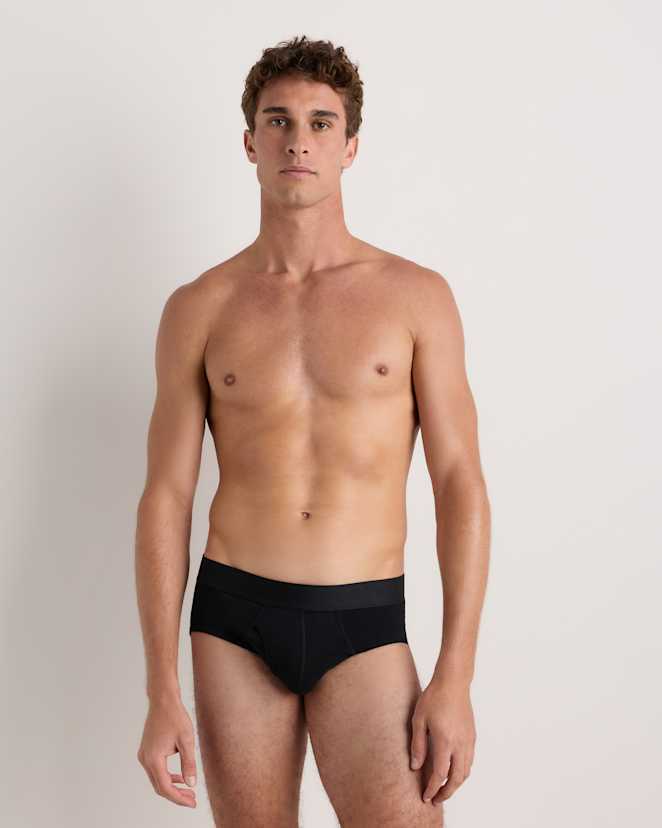 Black Organic Cotton Stretch Hip Brief (3-pack)