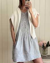10 KATIE SANSOM 100- European Linen Sleeveless Swing Dress 4x5 THUMBNAIL