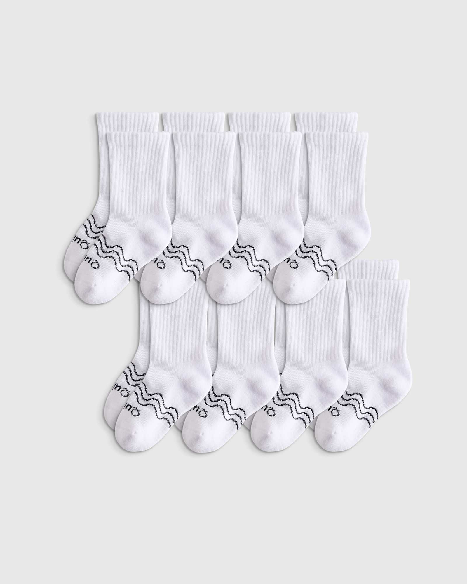 white Organic Cotton Calf Sock 8-pack