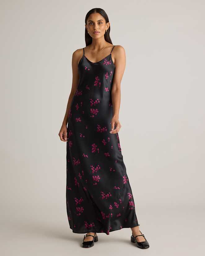 Garnet Garden 100% Washable Silk Maxi Slip Dress