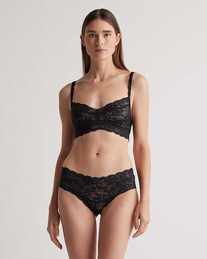 Black/Clay Stretch Lace Sweetheart Bralette (2-pack)