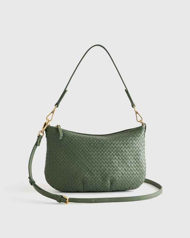 Sage Italian Handwoven Leather Mini Shoulder Bag