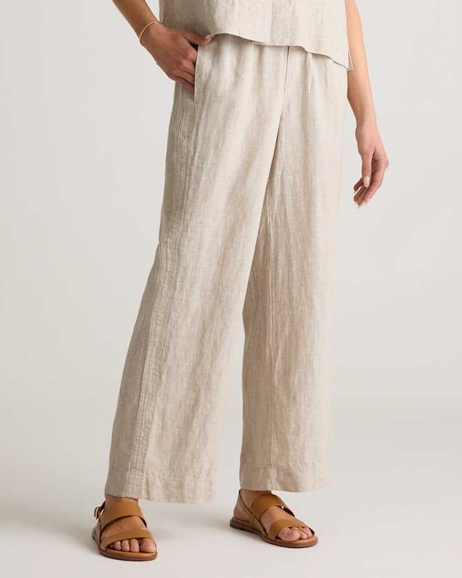 Flax 100% European Linen Wide Leg Pants
