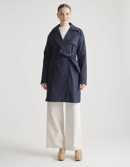 Navy Trench confortable extensible