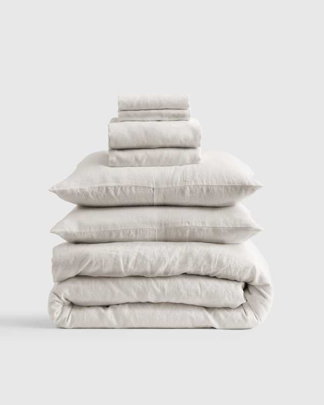 Sand European Linen Deluxe Bedding Bundle