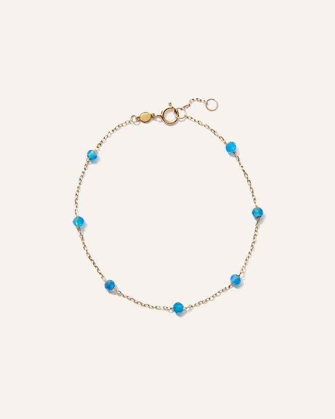 Yellow Gold 14K Gold Gemstone Station Stackable Bracelet