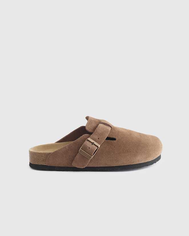 Cafe Water Repellent Suede Clog Mule