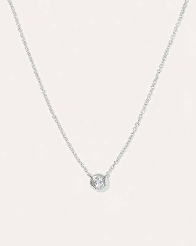 White Gold 14K Gold Diamond Bezel Necklace