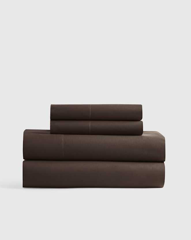 Espresso Organic Crisp Percale Sheet Set