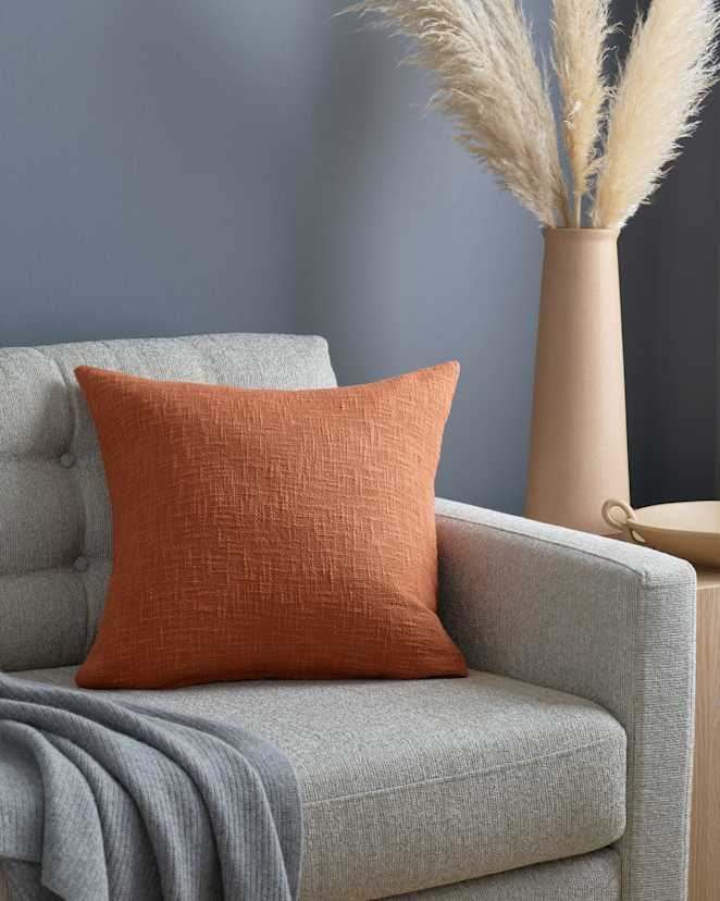 Terracotta Cotton Slub Pillow Cover