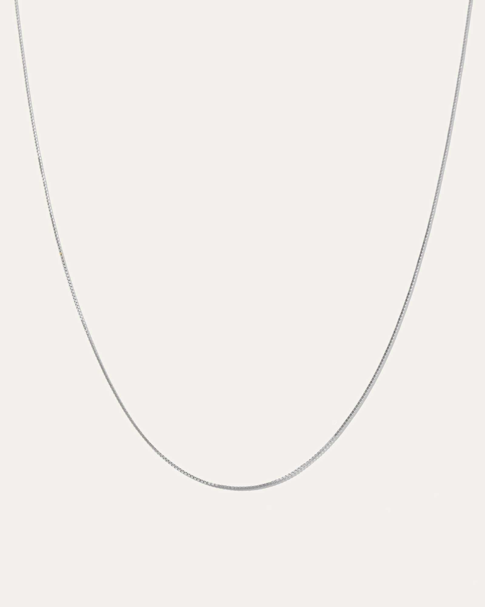 white-gold 14K Gold Petite Box Chain Necklace