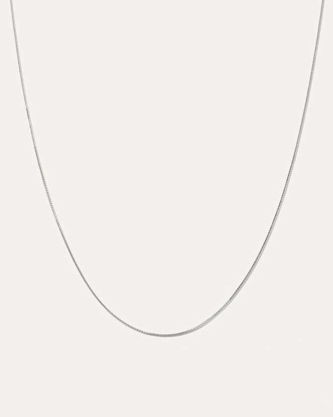 White Gold 14K Gold Petite Box Chain Necklace