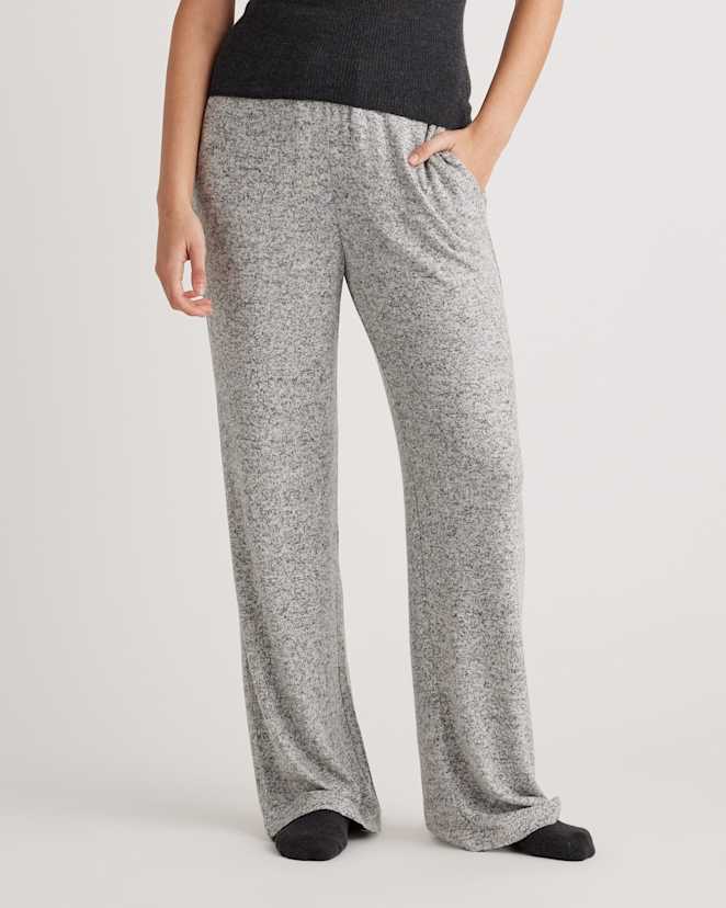 Heather Grey Brushed Lounge Straight Leg Pant