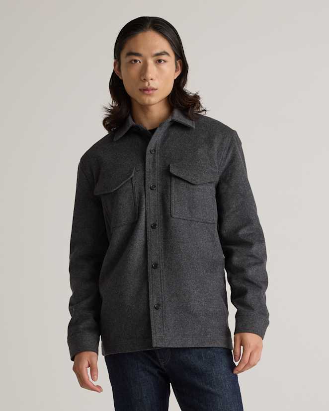 Heather Charcoal Italian Wool Overshirt