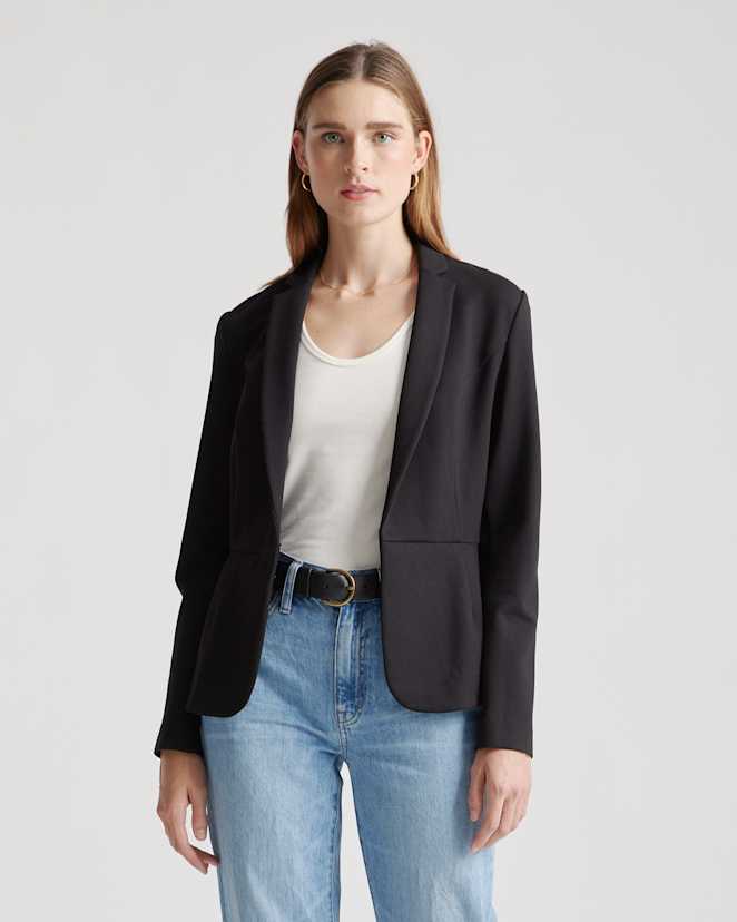 Black Ultra-Stretch Ponte Blazer