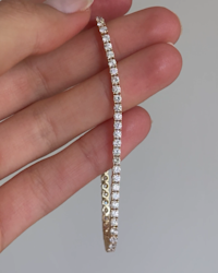 14K Gold Lab Grown Diamond Tennis Bracelet 4ctw - PDP Video Thumbnail (Yellow Gold, 4x5)
