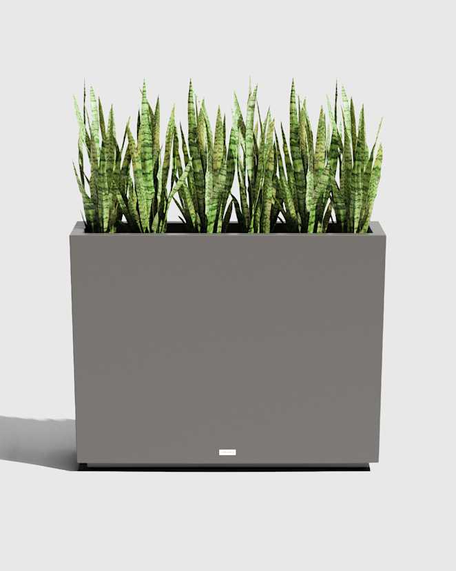 regular Planter GRY Grey Block Series All Weather Rectangular Planter by Veradek