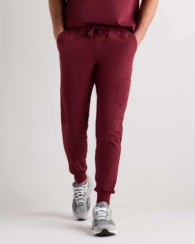 Burgundy AeraFlex Scrub Joggers