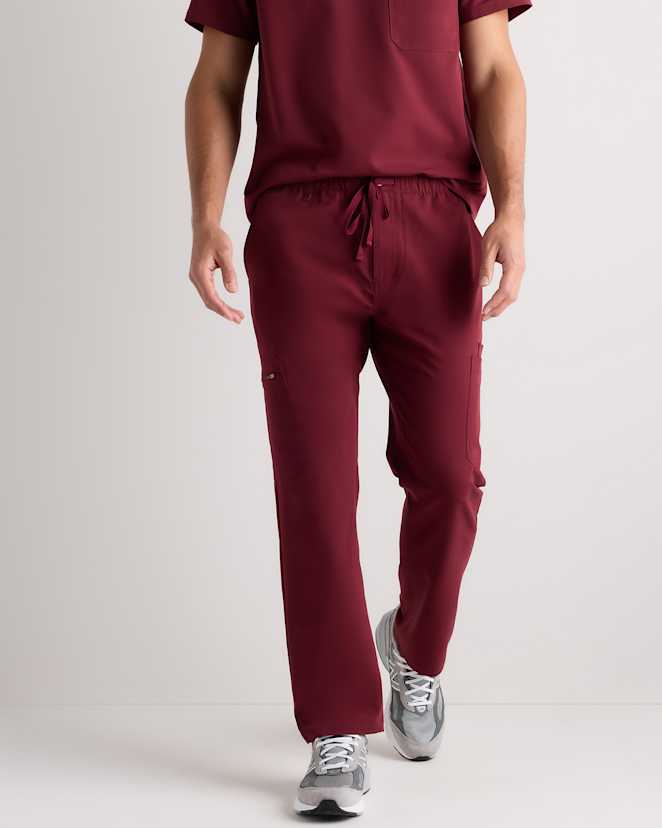 Burgundy AeraFlex Scrub Cargo Pants