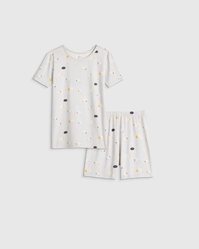 Little Sheep Bamboo Short Sleeve and Shorts Pajama Set