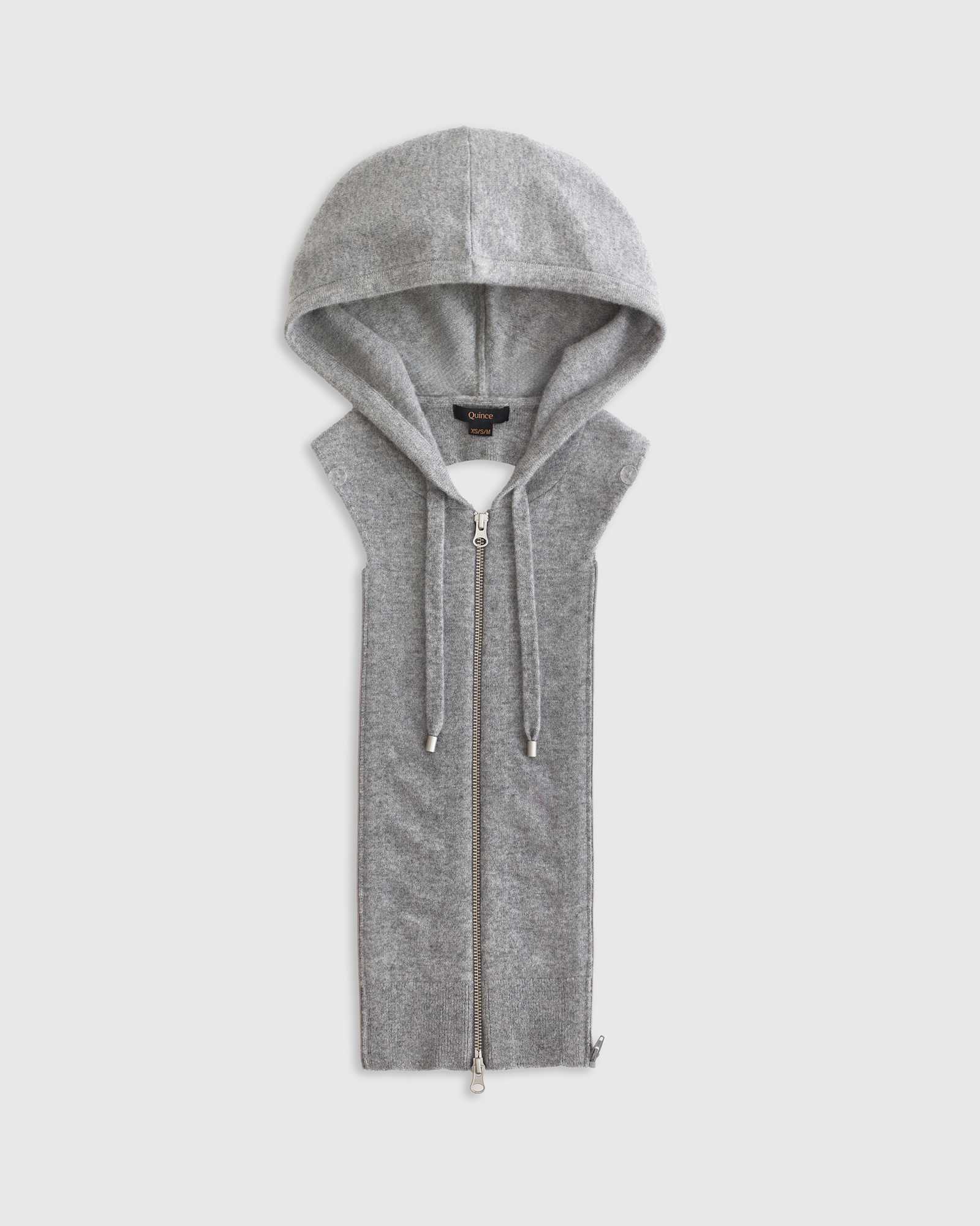 heather-grey 100% Mongolian Cashmere Hoodie Blazer Insert