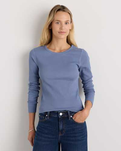 Organic Cotton Micro-Rib Long Sleeve Tee