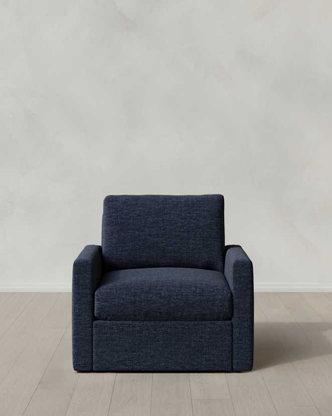 Ink Brennan Swivel Chair in Performance Chenille Linen Blend