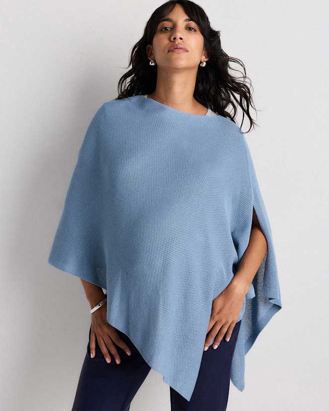 Mountain Spring Blue Lightweight Cotton Cashmere Nursing Shawl
