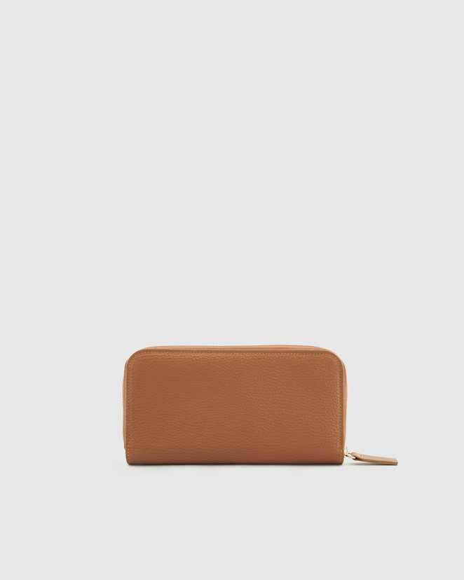 Cognac Italian Pebbled Leather Continental Wallet