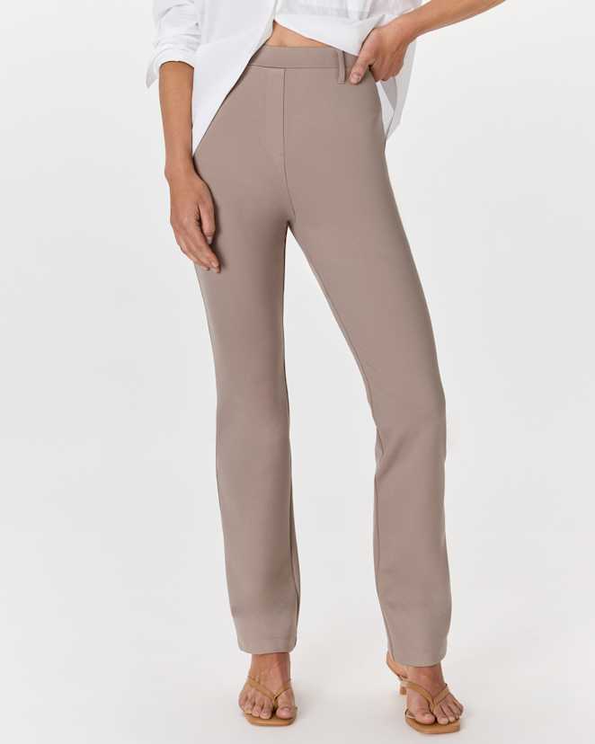 Morel Grey Pantalon à jambes droites en Ponte ultra-extensible
