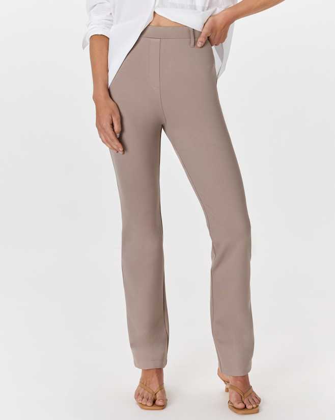 W-PNT-32-MRLGRY-01 EDITED Morel Grey Ultra-Stretch Ponte Straight Leg Pants
