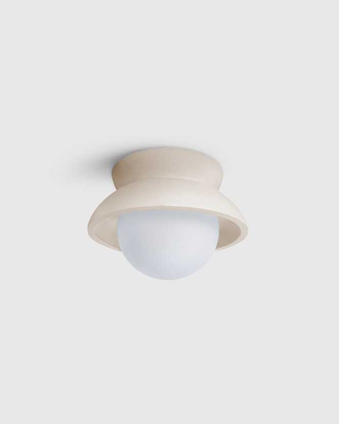 Natural Classic Ceramic and Glass Globe Sconce