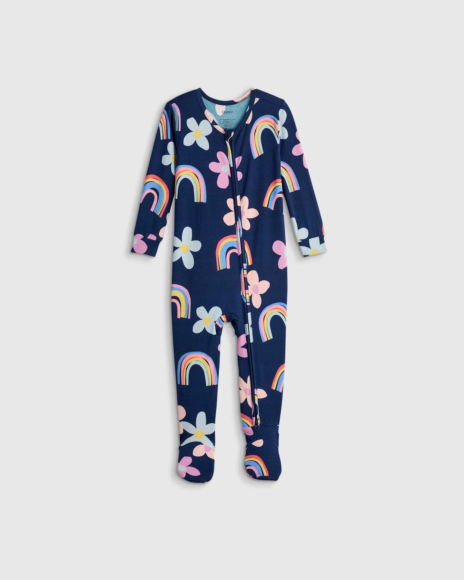 U--806 BABY Bamboo Footie Pajama Rainbow Garden 16328 CROPPED