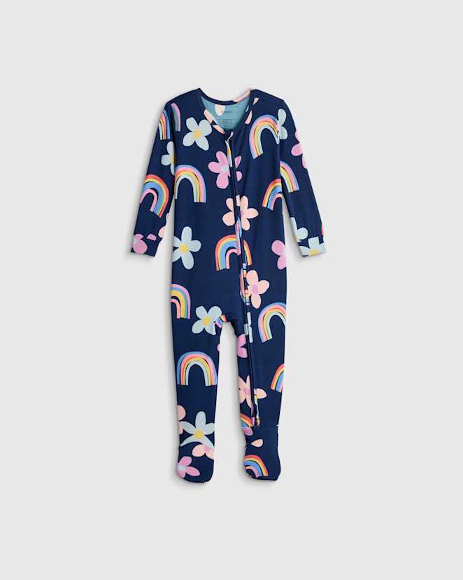 Rainbow Garden Bamboo Footie Pajama