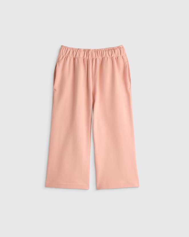 Pink Rose Girls Organic Cotton French Terry Wide Leg Pant