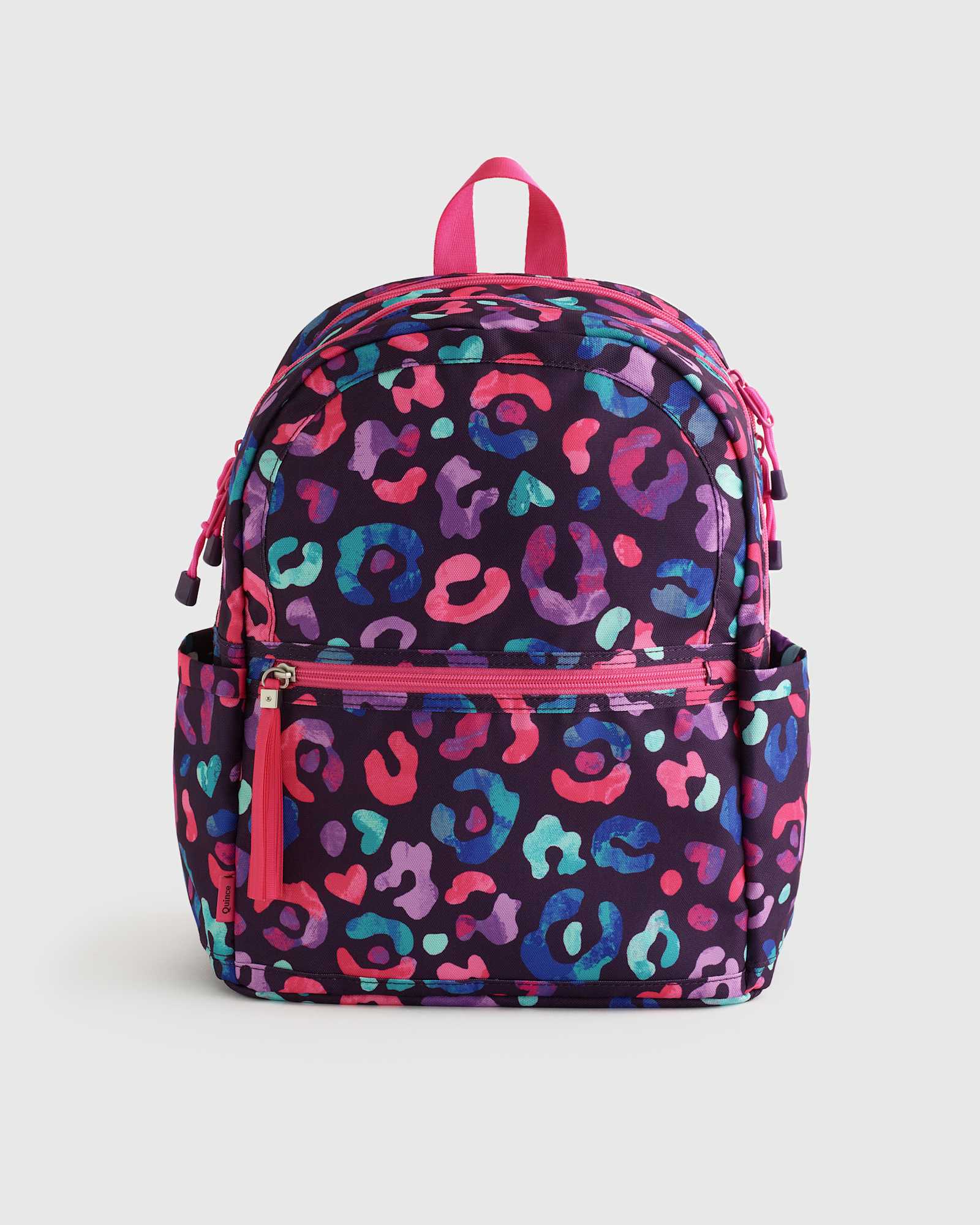 purple-leopard Recycled Double Pocket Backpack